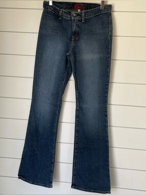 Blue Cult Dark Blue Stretch Flared Denim Jeans Low Rise
